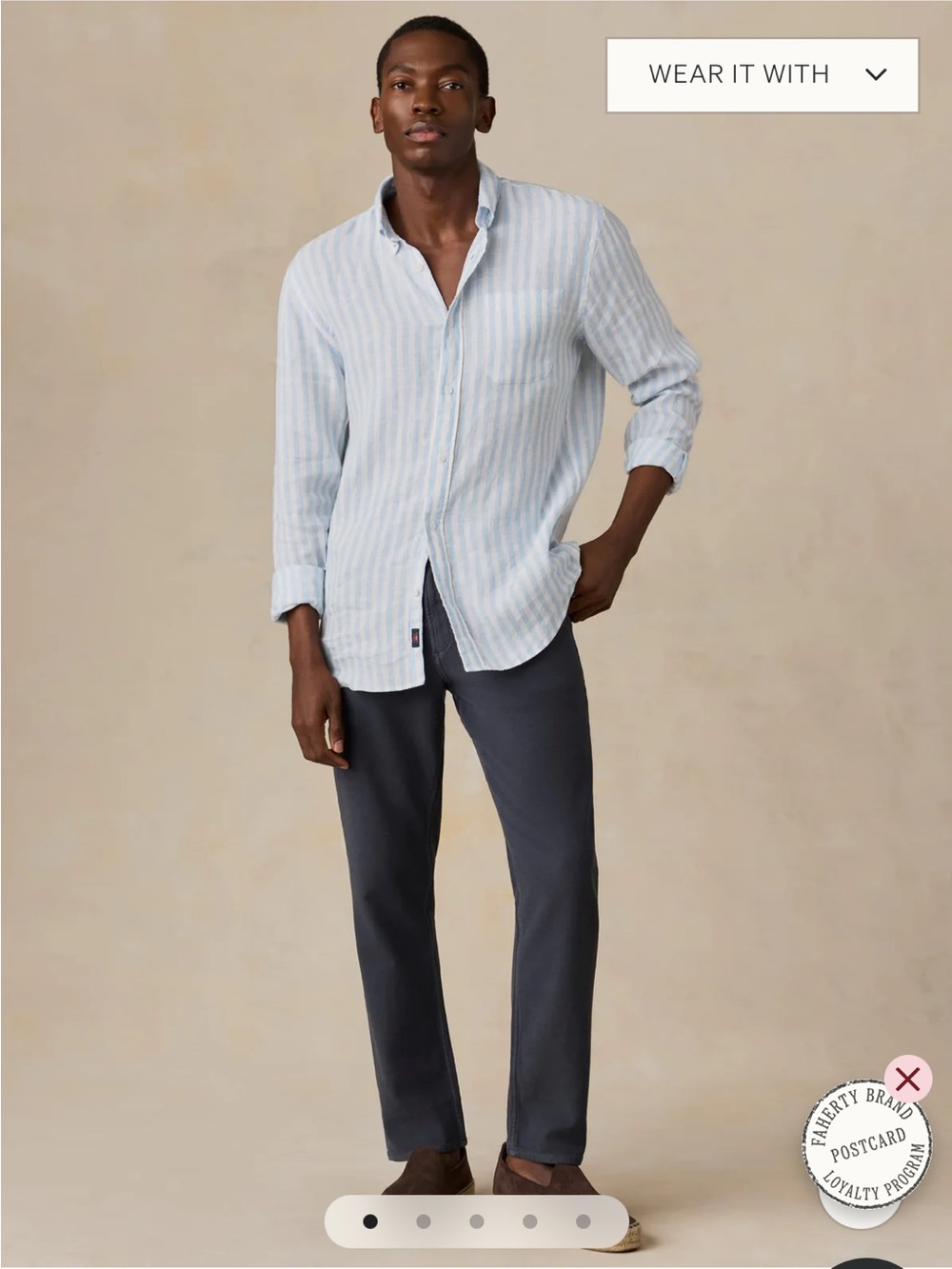 Faherty Stretch Terry 5-Pocket Pant - Navy